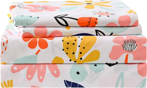 Vista 59 de Yibeizi - Juego de sábanas con estampado floral para cama de tamaño queen, sábanas de microfibra con patrón botánico boho, fundas para almohada