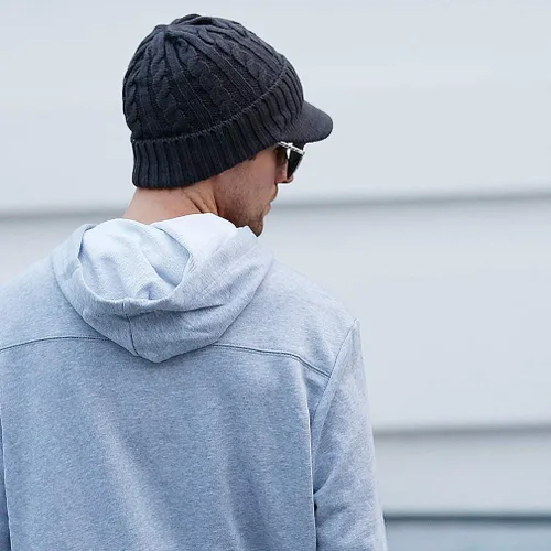 Vista 3 de FORBUSITE Gorro de punto para hombre con visera para invierno y mujer gorro grueso con ala