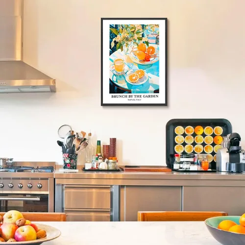 Vista 3 de LAYWHQ - Arte de pared de naranjas vibrantes, frutas y cítricos, pinturas de acuarela, pósteres de Italia, jardín, brunch, ccreativo, decoración