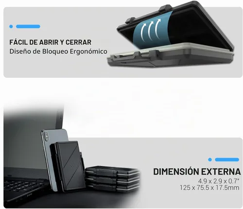 Vista 6 de Soporte para tarjeta CF, resistente al agua, resistente al agua, para tarjetas flash compactas para Canon 400D 350D 50D 40D 30D 7D Mark II 7D 5DS R
