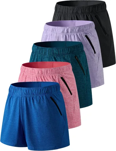 Vista 21 de Paquete de 1 o 5 pantalones cortos de entrenamiento para mujer con Negro