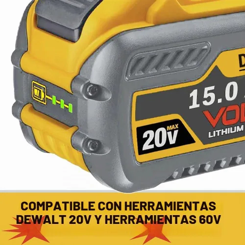 Vista 2 de Reemplazo para baterías Dewalt de 60 voltios DCB609 DCB612 DCB612 DCB615 de 20 V y 60 V, compatible con herramientas eléctricas originales de 20