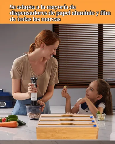 Vista 5 de Cortador deslizante de envoltura de plástico – 4 varillas autoadhesivas para rollo de 12 pulgadas de rollo de plástico deslizante para papel