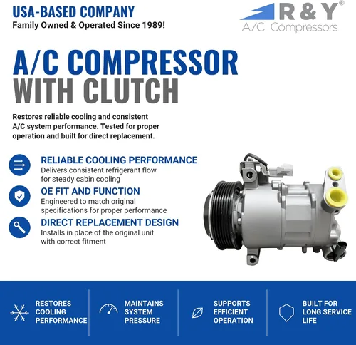 Vista 2 de RYC Compresor de aire acondicionado automotriz y embrague de A/C AD-1216
