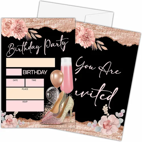 Vista 15 de Invitaciones de primer cumpleaños de flores silvestres con sobres, 20 unidades, Our Little Wildflower Is Turning One Birthday Party Invitations for