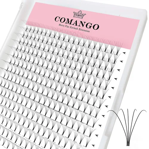 Vista 32 de Extensiones de pestañas de volumen prefabricadas 10D, 0.003 in de grosor, rizo C/D, 0.472 in, tallo corto, extensiones de pestañas de volumen