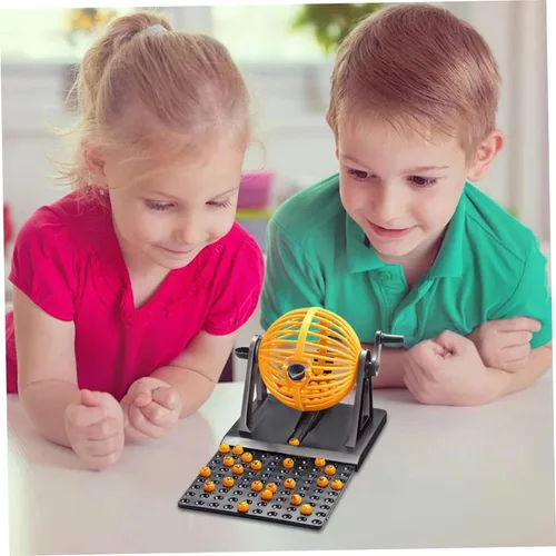 Vista 2 de Juego de bingo con 12 tarjetas y 90 bolas de números, máquina de juego divertida para la familia, niños y adultos, sin fichas incluidas