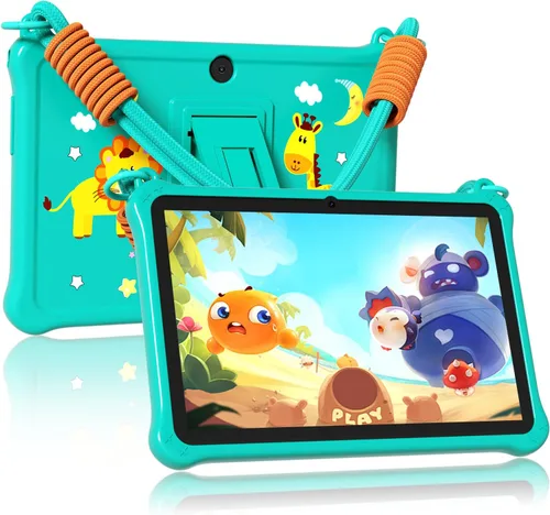 Vista 10 de PRITOM Tablet infantil de 7 pulgadas con cordón, tableta Android 13 de 32 GB con WiFi, cámara dual, educación, juegos, software para niños Azul