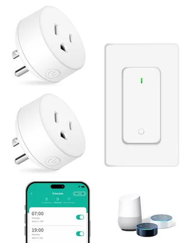 Vista 56 de NineLeaf - Enchufe de salida de control remoto, interruptor de luz de encendido y apagado inalámbrico desmontable 500FT Light Plug Decorator