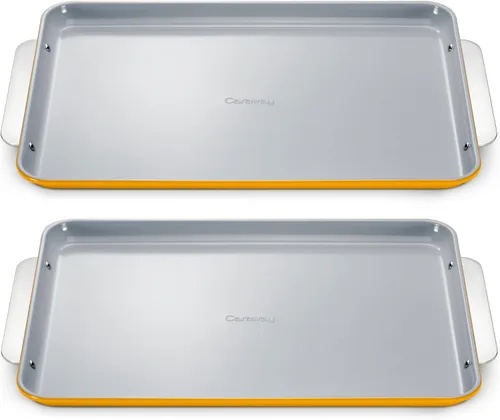 Vista 55 de Caraway Bandeja pequeña de cerámica antiadherente para hornear (9 x 13 pulgadas), no tóxica, sin PTFE ni PFOA, apta para horno, núcleo de acero Negro