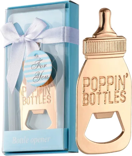 Vista 13 de 24 abrebotellas, recuerdo de baby shower para invitados, abrebiberones de oro rosa, regalos de boda, regalos de baby shower, regalos para invitados