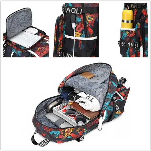 Vista 3 de Ansigeren Dazzling Gold 30 Basketball Player SC - Mochilas creativas para fanáticos deportivos, mochila de viaje para estudiantes para hombres