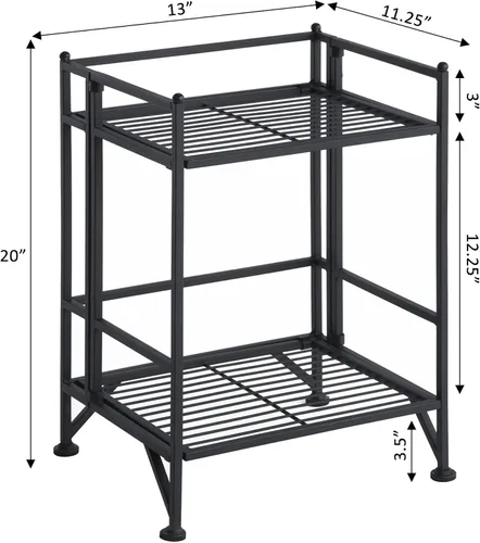 Vista 3 de Convenience Concepts Designs2Go - Estante para almacenamiento extra de 2 pisos, metal, plegable, Metal, Negro