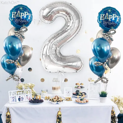 Vista 1360 de KatchOn Globo negro del número 1 de 40 pulgadas, globo de feliz cumpleaños Large Mylar Number One Balloon for 1st Birthday Decorations, Foil