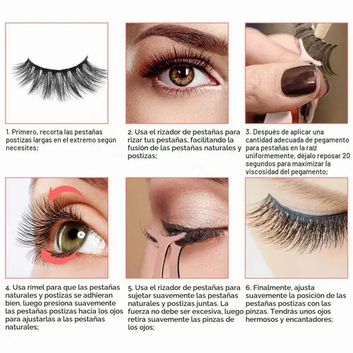 Vista 7 de Leipple Pestañas postizas, 5 pares, pestañas profesionales reutilizables de visón 3D, pestañas postizas hechas a mano naturales gruesas y esponjosas