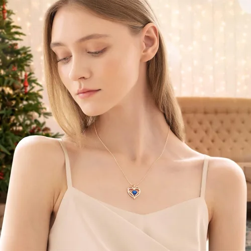 Vista 105 de CDE Collares de piedra natal para mujer, plata de ley 925, collar con colgante de corazón para siempre, Navidad, cumpleaños, aniversario, día de San