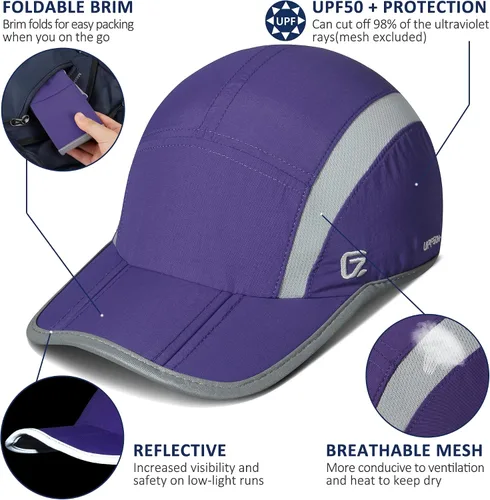 Vista 2 de GADIEMKENSD Sombrero reflectante plegable para exteriores, diseño sin estructura, protección solar UPF 50+, sombreros deportivos para mujeres