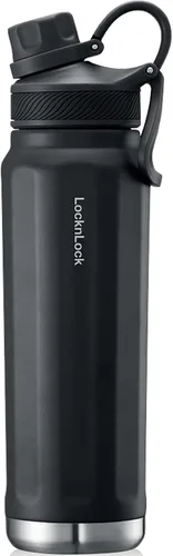 Vista 11 de LocknLock Trek Botella de acero inoxidable con aislamiento de doble pared, 32 onzas, color negro