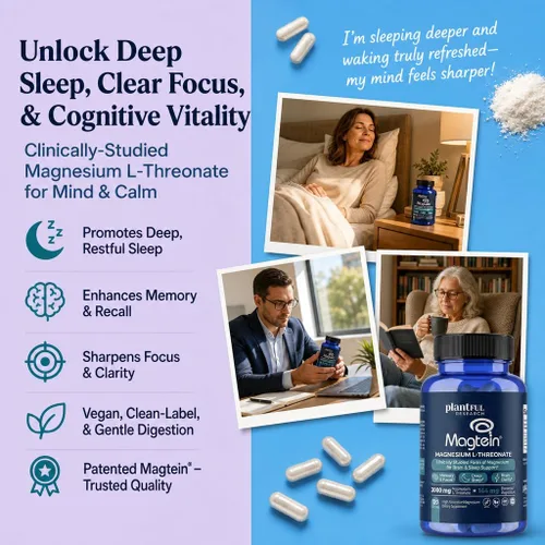 Vista 8 de Magnesio L-treonato 2000mg Cápsulas con Magteína, 120 Ct - Sueño