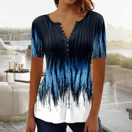 Vista 2 de Blusa casual para mujer, talla grande, para trabajo, oficina, trabajo, verano, cuello en V, blusa