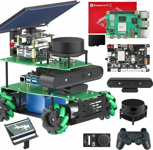 Vista 16 de Yahboom Robot AI Python Programa ROS2 Robot con RPi 5 8GB Powered Robot Educativo AI Módulo de voz Mapeo Navegación 360° Movimiento