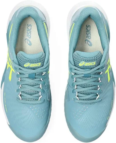 Vista 6 de ASICS Zapatillas Gel-Challenger 14 para mujer, 11, GRIS Azul/Amarillo de seguridad