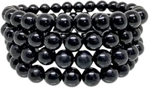 Vista 4 de Soothing Crystal Bracelets for Women Men 8mm Round Stone Beaded 75-Inch Stretch Chakra Bracelet for Healing Positivity Anxiety Gemstone Spiritual
