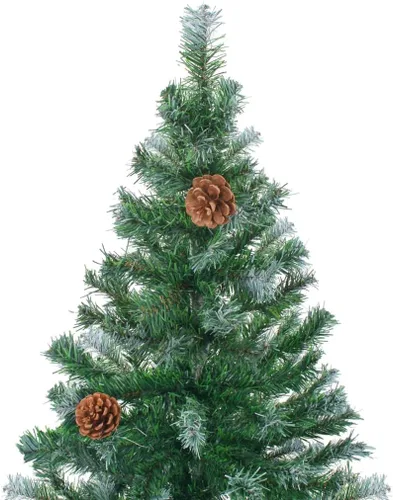 Vista 3 de Árbol de Navidad esmerilado, árbol de Navidad blanco, árbol de Navidad preiluminado, arbol de Navidad con Luces, con luces LED y juego de bolas
