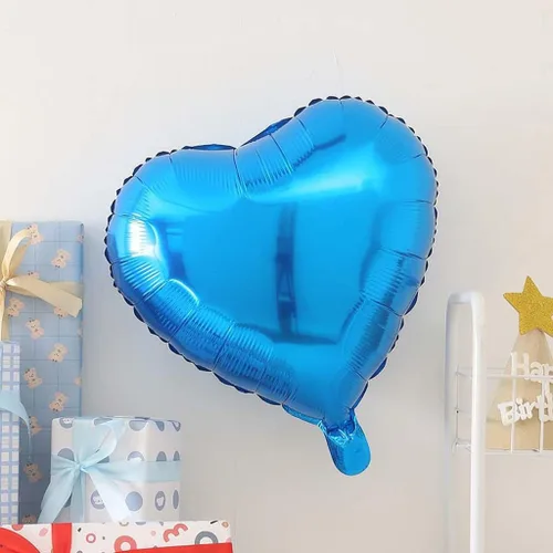 Vista 3 de 50 globos azules en forma de corazón de 10 pulgadas para cumpleaños, boda, compromiso, día de San Valentín, decoración de fiesta
