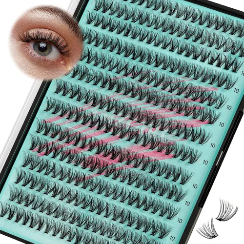 Vista 20 de Kit de Extensión de Pestañas, Kit de Racimos de Pestañas DIY 168Pcs con Pegamento de Unión y Sello Impermeable, Removedor de Pestañas para Kit