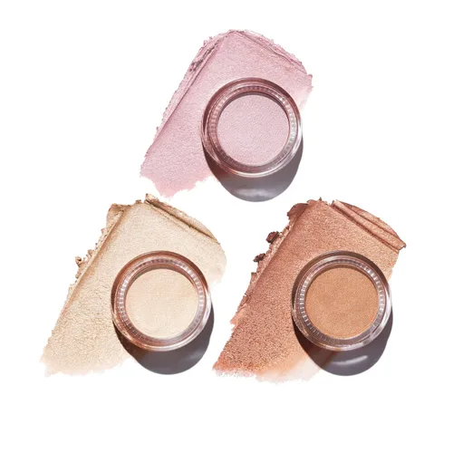 Vista 19 de Oulac Sombra de ojos en crema blanca brillante Iluminador a prueba de agua y sombra de ojos con purpurina de larga duración, color natural