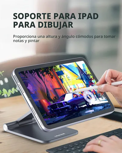 Vista 3 de LULULOOK Soporte magnético plegable para iPad mini 7 A17 Pro/Mini 6 de 8.3 pulgadas (2024/2021), Soporte de mesa ajustable para tablet, Soporte