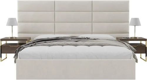 Vista 116 de Vänt - Paneles tapizados de cabecera para montar en la pared, diseño Elizabeth, 120 x 46 pulgadas, configuración de 16 paneles individuales