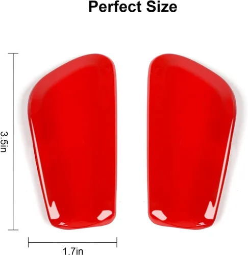 Vista 3 de CheroCar Pomo de palanca de cambios de grano para Jeep Grand Cherokee 2017-2020, accesorios interiores (rojo)