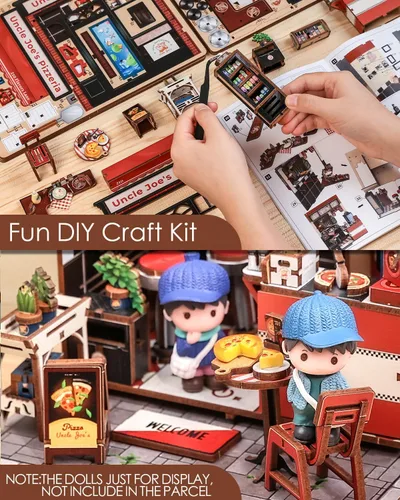 Vista 7 de Kit de rincón de libros Cutefun - Kit de casa de muñecas en miniatura de bricolaje para adultos y adolescentes, kit de construcción de mini casa