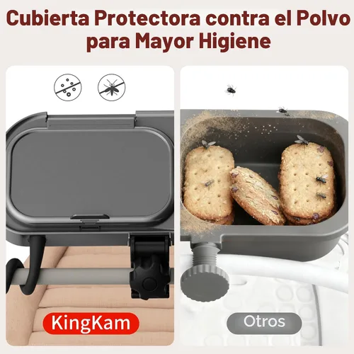 Vista 6 de Bandeja universal para refrigerios para cochecito, compatible con Nuna Uppababy Mockingbird, bandeja de aperitivos para cochecito con soporte