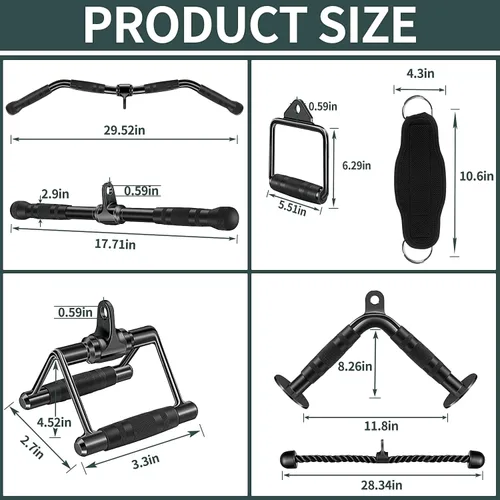 Vista 3 de Cable Machine Attachment, Cable Attachments for Gym, Gym Cable Attachments, Cable Machine Attachments Set