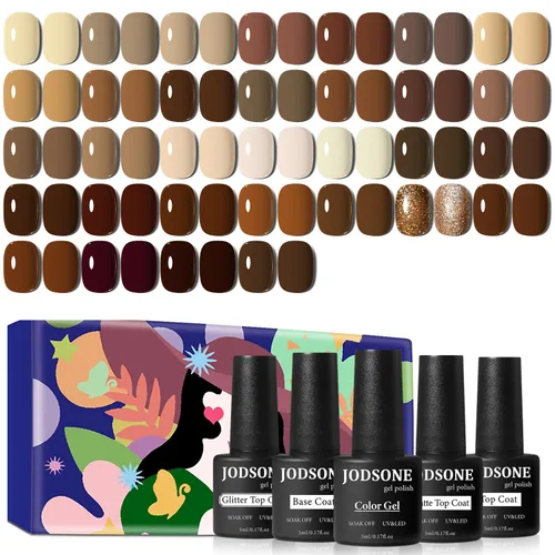 Vista 16 de JODSONE Juego de esmaltes de uñas de gel de 32 colores y 210 piezas de Varios