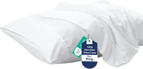 Vista 21 de Royale Linens Juego de 2 fundas de almohada Queen – Fundas de almohada de cama – 20 x 30 pulgadas – Fundas de almohada negras – 1800 microfibra