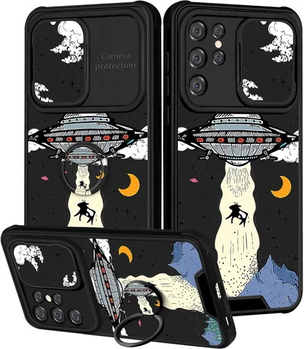 Vista 14 de Funda 2 en 1 para Samsung Galaxy S23 Ultra Flamingo para mujeres y niñas, diseño femenino de flamencos con cubierta deslizante para cámara y soporte