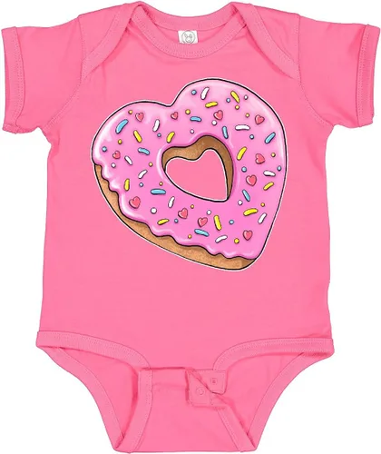 Vista 4 de inktastic Body de bebé con forma de corazón con glaseado rosa y chispas