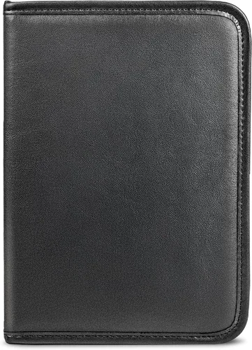 Vista 2 de Samsill Professional Padfolio, cartera mini de piel sintética, con bloc de notas de 5 x 8, color negro