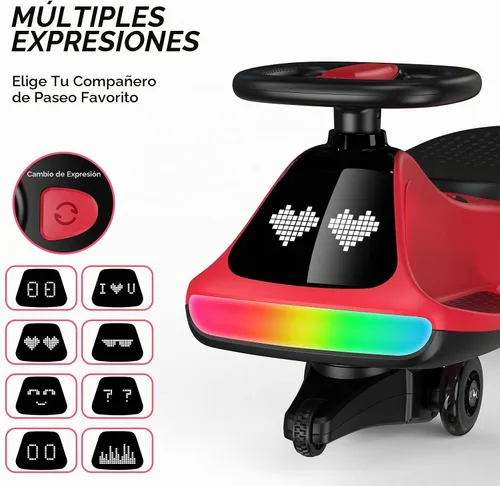 Vista 3 de Umatoll Coche eléctrico de 12 V para niños, regalos de cumpleaños, juguete Negro y rojo