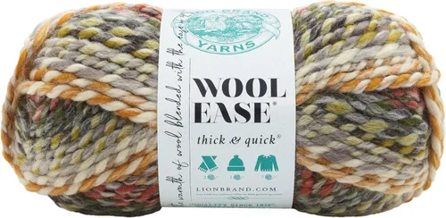 Vista 86 de Lion Brand Yarn - Ovillo de lana Wool-Ease Thick & Quick color fuerza aérea Super Bulky Wool Acrylic Blend Fiber for Soft Hats, Sweaters, Chunky