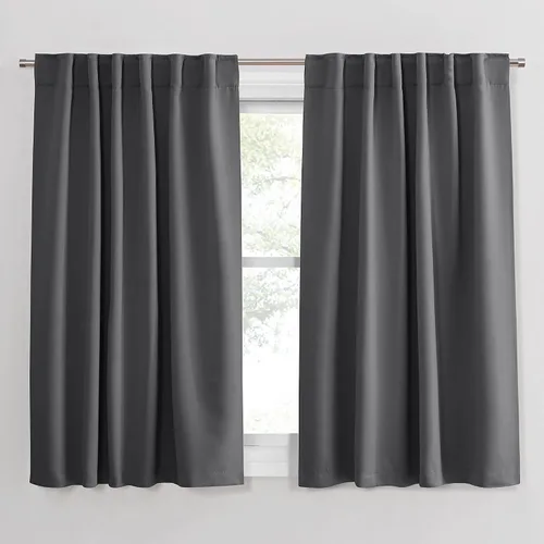 Vista 30 de PONY DANCE Cortinas cortas con aislamiento térmico para ventana pequeña, para guardería, baño, cocina, lavandería, caravana, sótano, 29 pulgadas