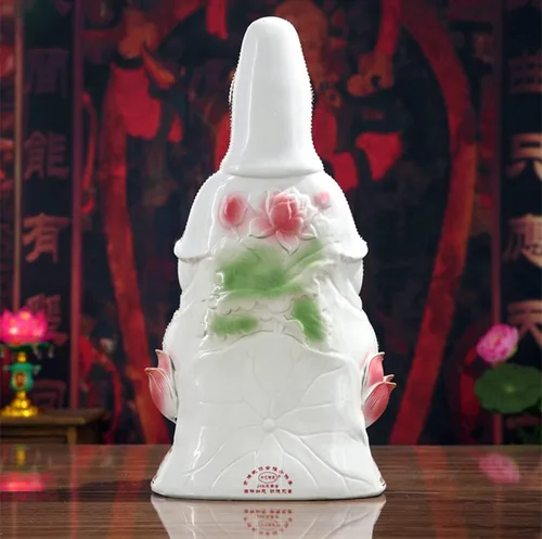 Vista 5 de Estatua de Guan Yin Quan Yin Estatua budista Avalokiteshvara Kuanyin/Estatua de budismo en Lotus - Los mejores regalos chinos de Feng Shui