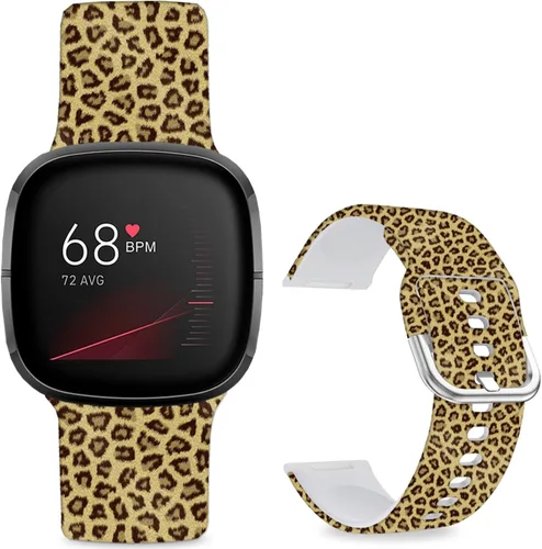 Vista 12 de Correas de reloj de dibujos animados con estampado floral compatibles con Fitbit Versa 4/Versa 3/Fitbit Sense 2/Sense Band de silicona suave