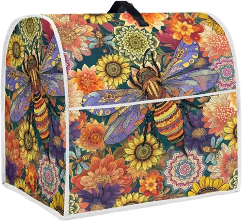 Vista 9 de Funda para batidora con estampado de girasol y bandera americana, cubierta protectora contra el polvo, adecuada para la mayoría de los modelos