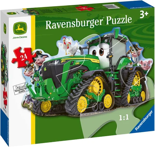 Vista 7 de Ravensburger John Deere Tractor Floor Puzzle – Atractivo rompecabezas de 24 piezas para niños Piezas duraderas y fáciles de ajustar Herramienta