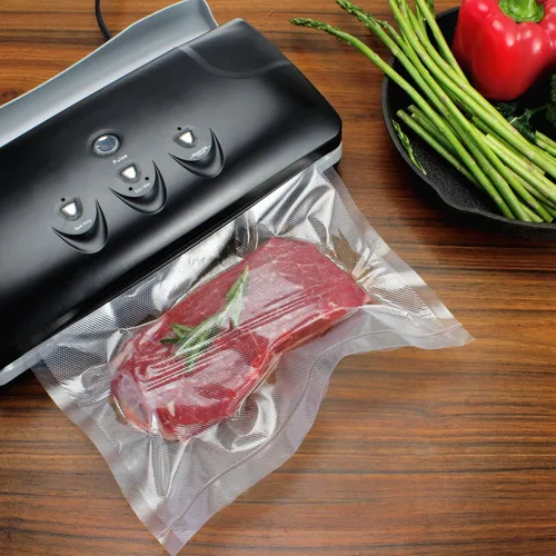 Vista 5 de Rollos de bolsas selladoras al vacío compatibles con FoodSaver, paquete de 2 rollos de 11 pulgadas x 25 pies y 2 unidades de 8 x 25 pies
